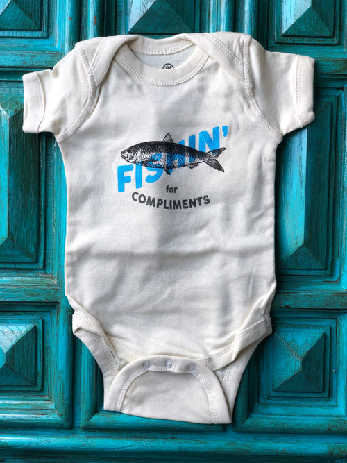 Fishing for Compliments Onesies